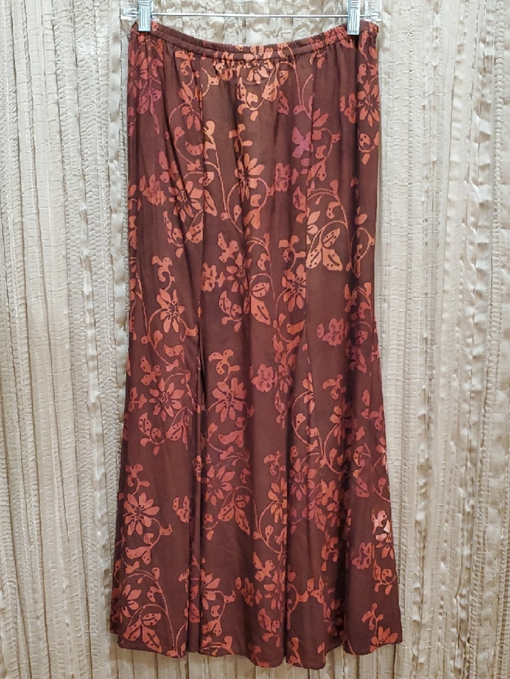 NWOT Nomadic Traders Brown Floral Flowy Midi Skirt Women's Medium